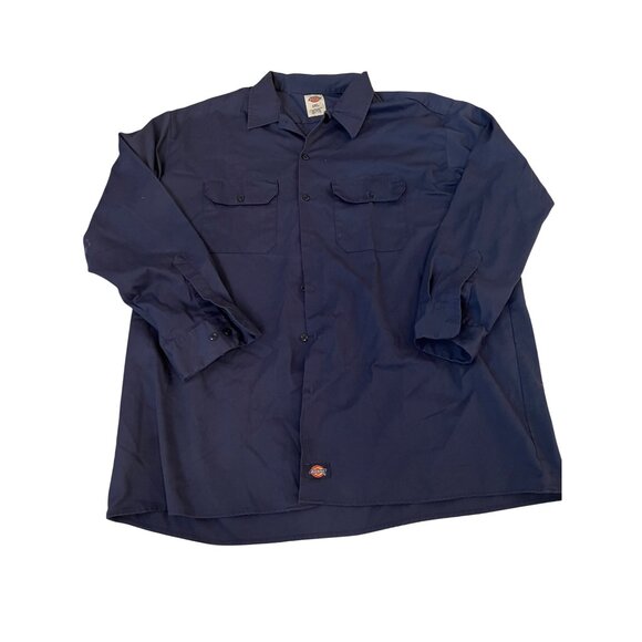 Dickies Navy Blue Long Sleeve Work Shirt Men's Size 2XL - Picture 1 of 4